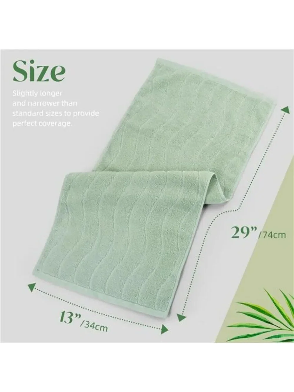 Cotton hand towels set of 2 soft absorbent sage green striped bathroom guest